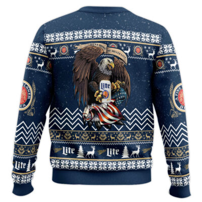 Hooktab Miller Lite Eagle – Custom name Ugly Christmas Sweater