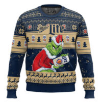 Hooktab Miller Lite Grinch Ugly Christmas Sweater