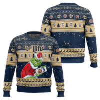 Hooktab Miller Lite Grinch Ugly Christmas Sweater