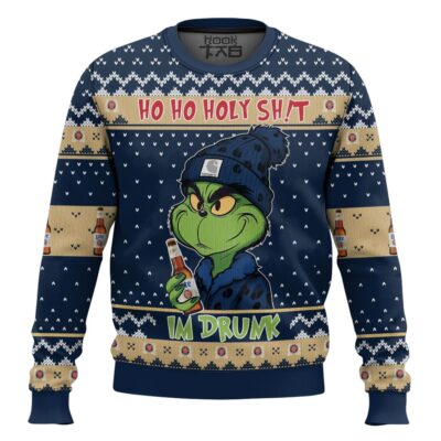 Miller Lite Ho Ho Holy Sh!t I'm Drunk Ugly Christmas Sweater