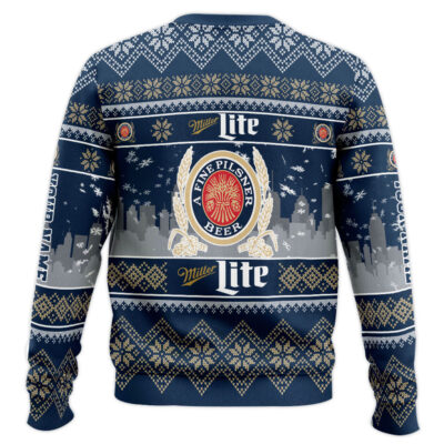 Hooktab Miller Lite Lager Beer – Custom Name Ugly Christmas Sweater