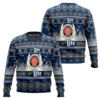 Hooktab Miller Lite Lager Beer - Custom Name Ugly Christmas Sweater