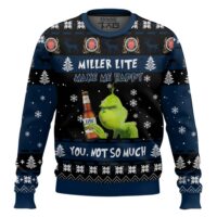Hooktab Miller Lite Make Me Happy Ugly Christmas Sweater