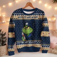 Hooktab Miller Lite Makes Grinch Happy Ugly Christmas Sweater