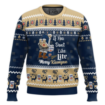 Miller Lite Merry Kissmyass Ugly Christmas Sweater