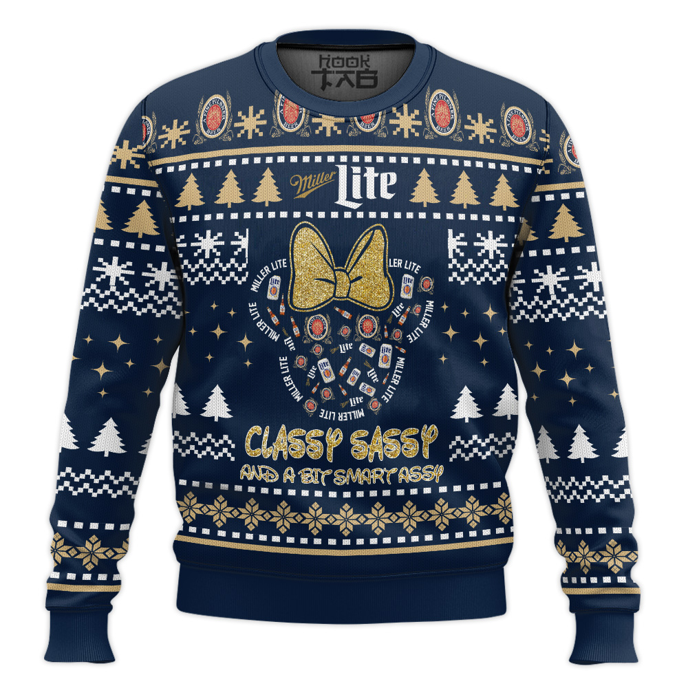 Hooktab Miller Lite Princess Ugly Christmas Sweater Hooktab Miller Lite Princess Ugly Christmas Sweater