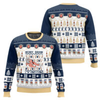 Hooktab Miller Lite Santa Merry Drunk Ugly Christmas Sweater