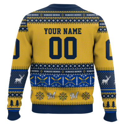 Hooktab Milwaukee Brewers – Custom Name And Number Ugly Sweater