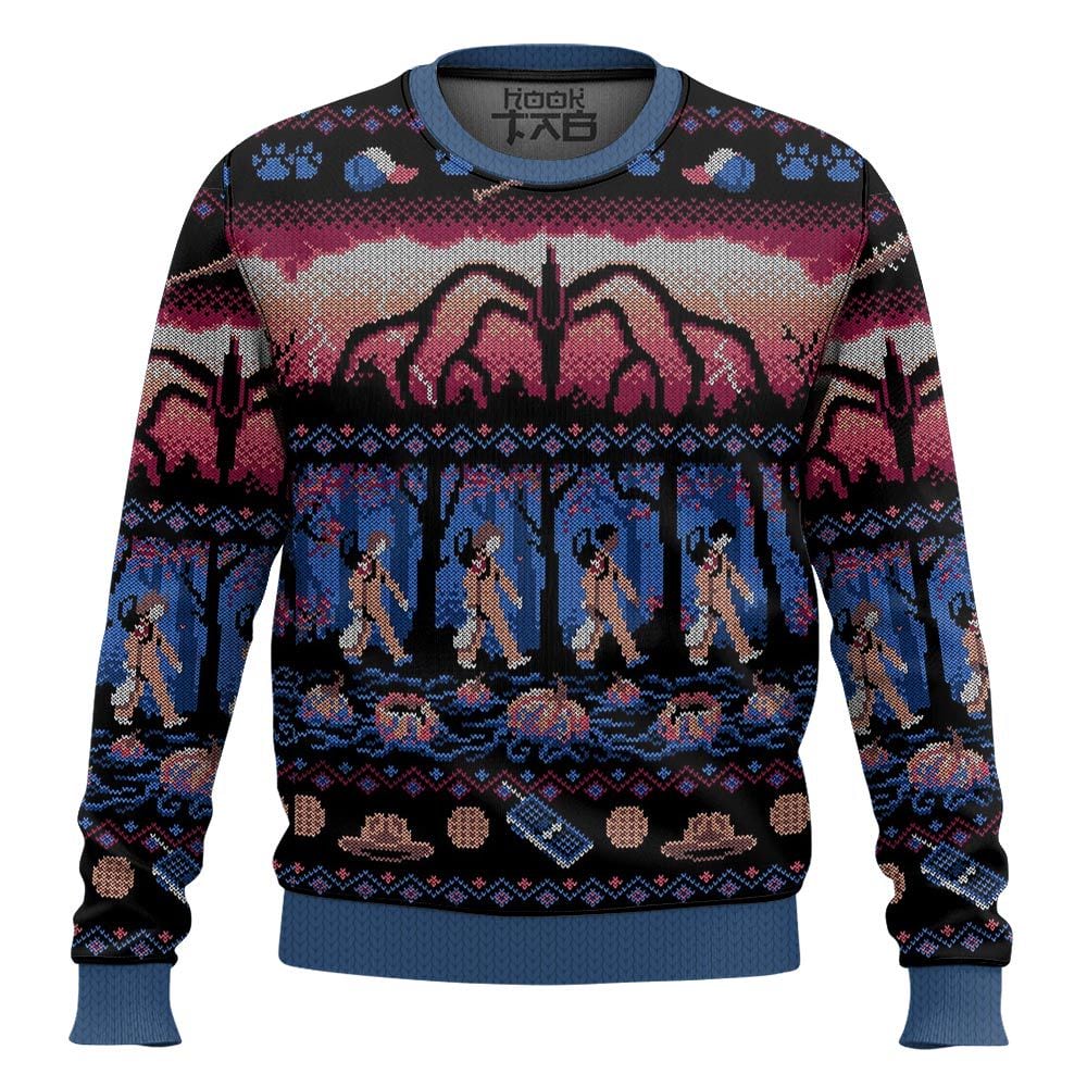 Hooktab Mind Flayer Stranger Things Ugly Christmas Sweater Hooktab Mind Flayer Stranger Things Ugly Christmas Sweater