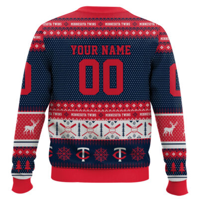 Hooktab Minnesota Twins – Custom Name And Number Ugly Sweater
