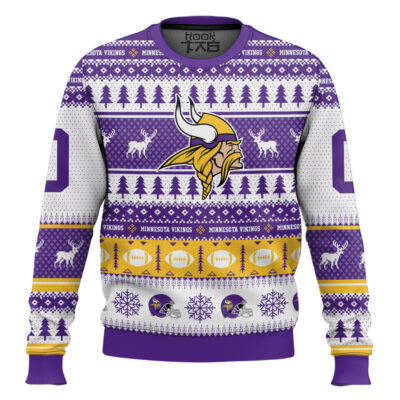 Minnesota Vikings - Custom Name And Number Ugly Sweater
