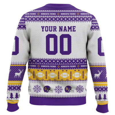 Hooktab Minnesota Vikings – Custom Name And Number Ugly Sweater