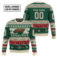 Hooktab Minnesota Wild - Custom Name And Number Ugly Sweater