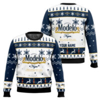 Hooktab Modelo Dunkel Beer - Custom Name Ugly Christmas Sweater