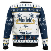 Hooktab Modelo Dunkel Beer - Custom Name Ugly Christmas Sweater