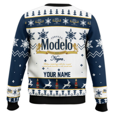 Hooktab Modelo Dunkel Beer – Custom Name Ugly Christmas Sweater