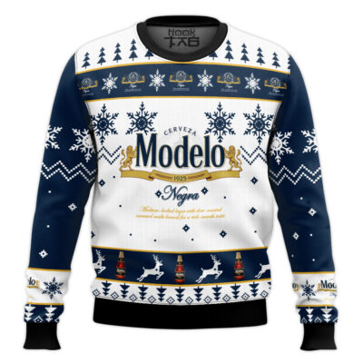 Modelo Dunkel Beer - Custom Name Ugly Christmas Sweater
