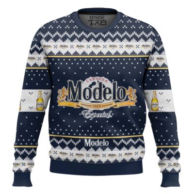 Modelo Dunkel Beer Ugly Christmas Sweater