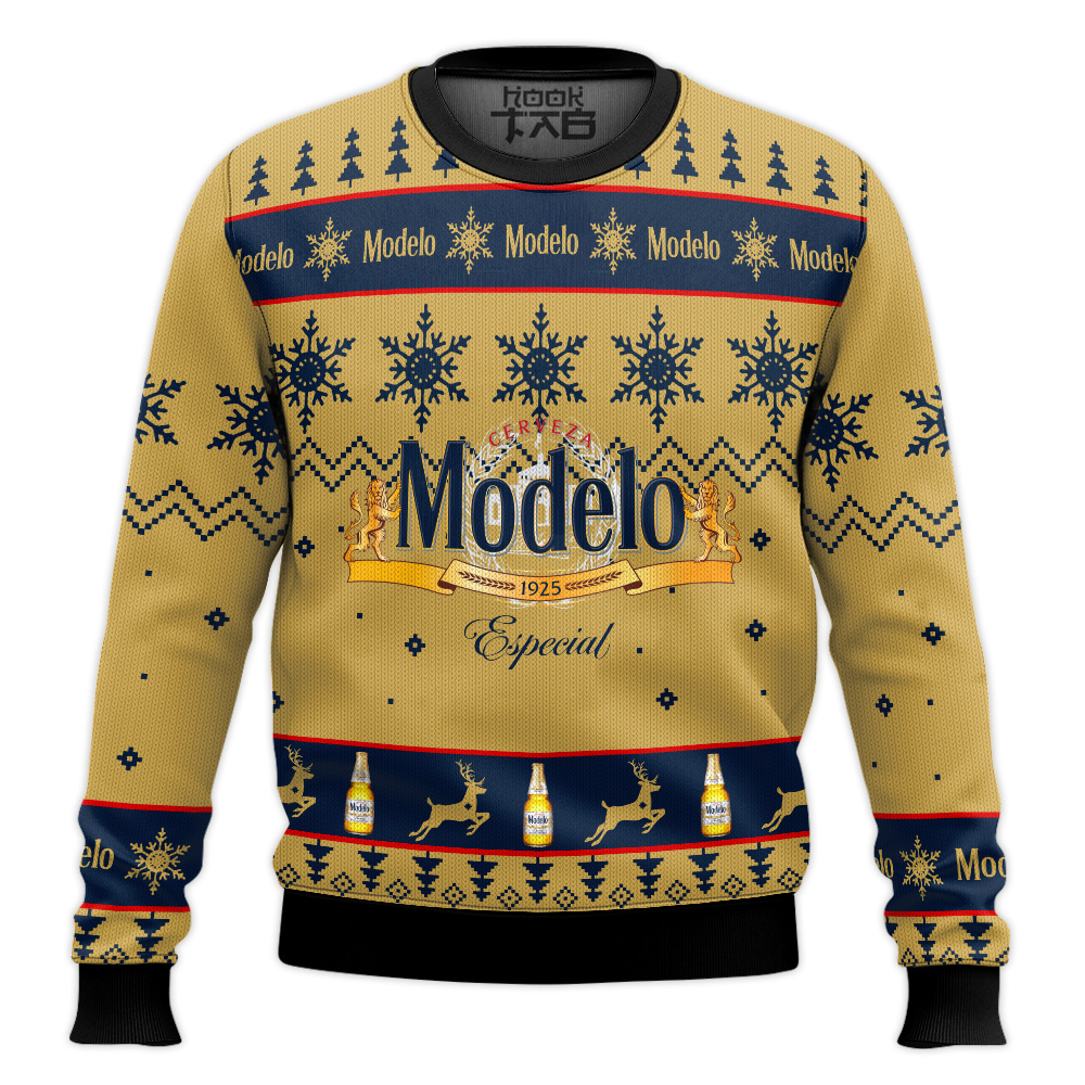 Hooktab Modelo Especial Beer - Custom Name Ugly Christmas Sweater Hooktab Modelo Especial Beer - Custom Name Ugly Christmas Sweater