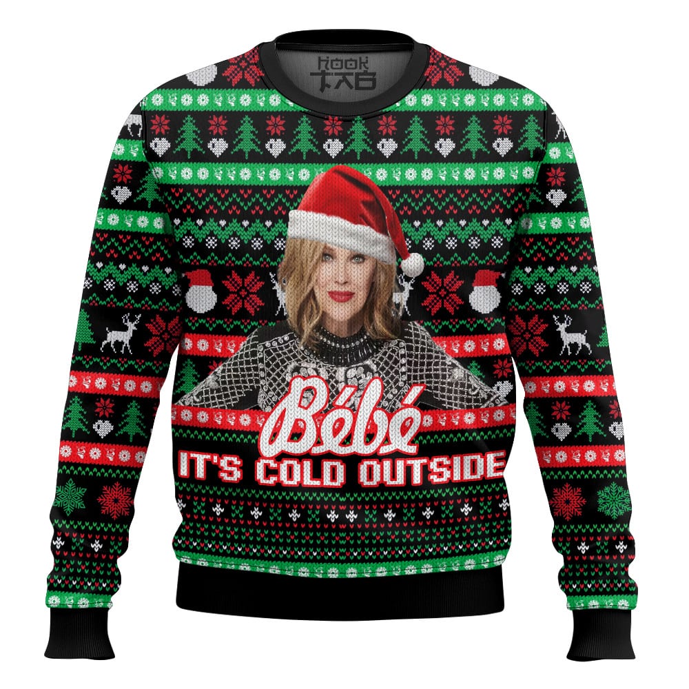 Hooktab Moira Rose Bebe It's Cold Outside Meme Ugly Christmas Sweater Hooktab Moira Rose Bebe It's Cold Outside Meme Ugly Christmas Sweater