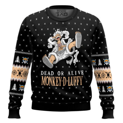Monkey D Luffy Dead Or Alive One Piece Ugly Christmas Sweater