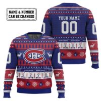 Hooktab Montreal Canadiens - Custom Name And Number Ugly Sweater