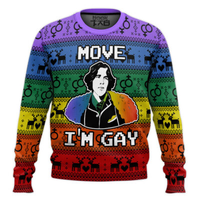 Move I'm Gay LGBT Support Ugly Christmas Sweater