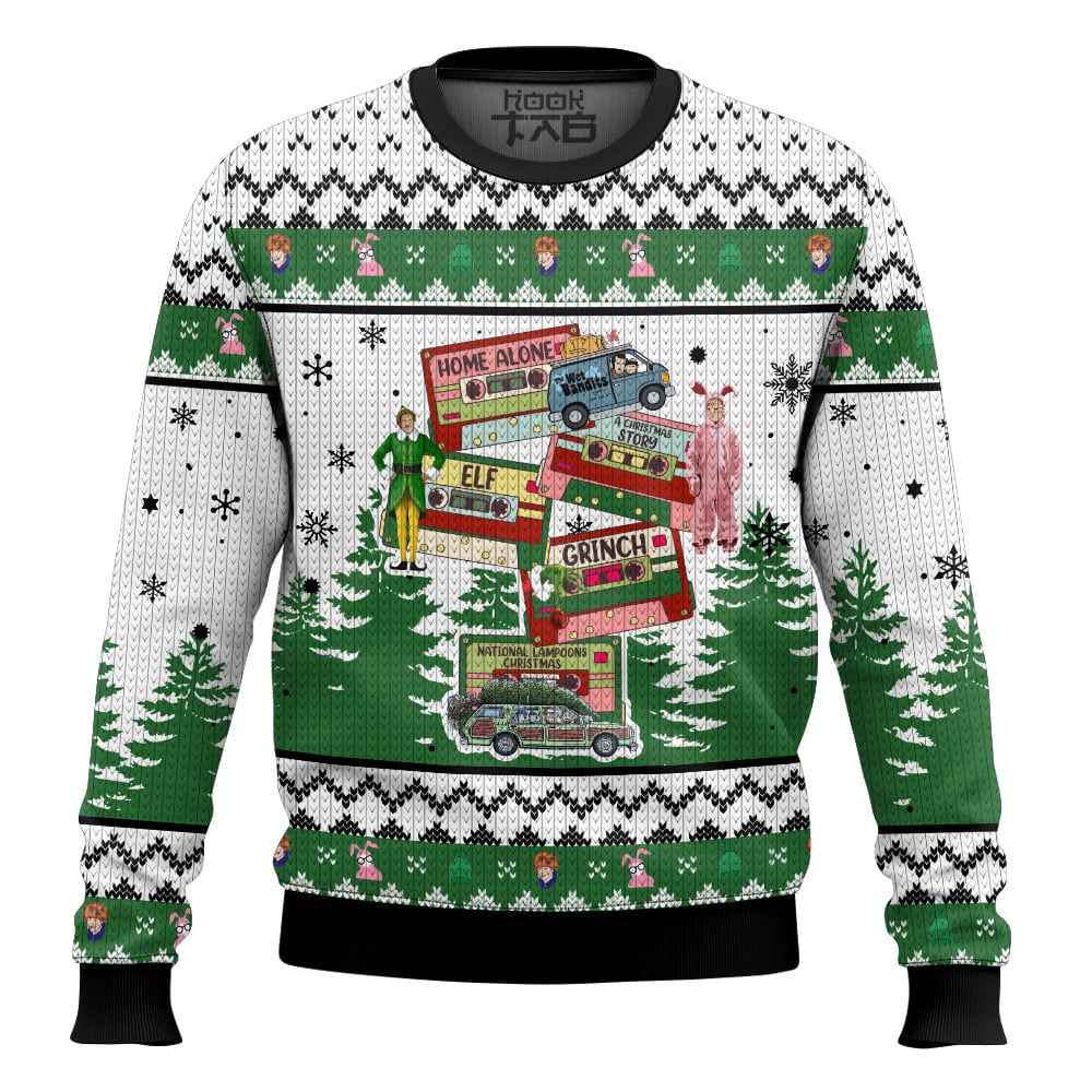 Hooktab Movies For Xmas Days Ugly Christmas Sweater Hooktab Movies For Xmas Days Ugly Christmas Sweater