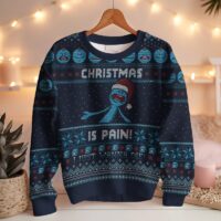 Hooktab Mr. Meeseeks “Christmas Is Pain” Rick And Morty Ugly Christmas Sweater