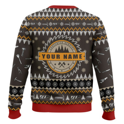 Hooktab My Dad Is The Best Carpenter – Custom Name Ugly Christmas Sweater