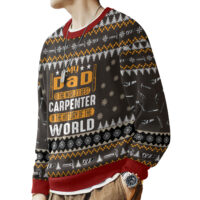 Hooktab My Dad Is The Best Carpenter - Custom Name Ugly Christmas Sweater