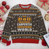 Hooktab My Dad Is The Best Carpenter - Custom Name Ugly Christmas Sweater
