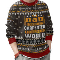 Hooktab My Dad Is The Best Carpenter - Custom Name Ugly Christmas Sweater