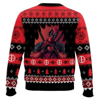 Hooktab My Heart Beats For You! Deadpool Ugly Christmas Sweater