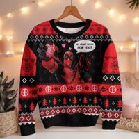 Hooktab My Heart Beats For You! Deadpool Ugly Christmas Sweater