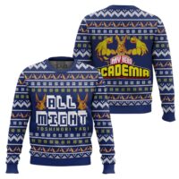 Hooktab My Hero Academia All Might Toshinori Yagi Ugly Christmas Sweater