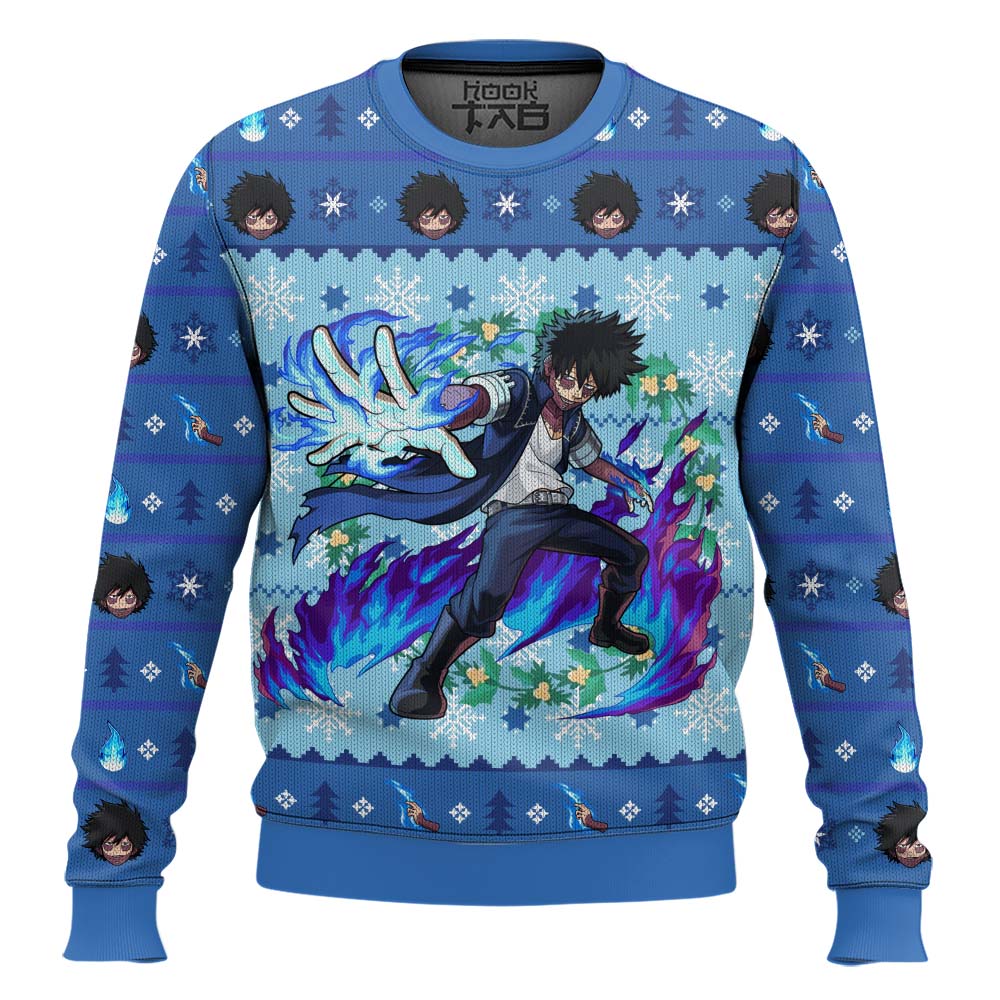 Hooktab My Hero Academia Dabi Ugly Christmas Sweater Hooktab My Hero Academia Dabi Ugly Christmas Sweater