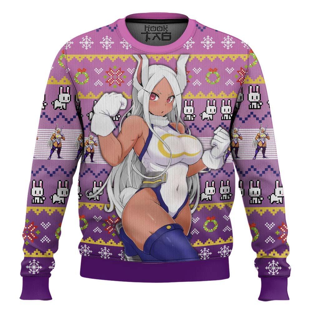 Hooktab My Hero Academia Rumi Usagiyama Ugly Christmas Sweater Hooktab My Hero Academia Rumi Usagiyama Ugly Christmas Sweater
