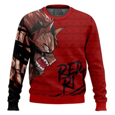 My Hero Academia Unbreakable Red Riot Ugly Christmas Sweater