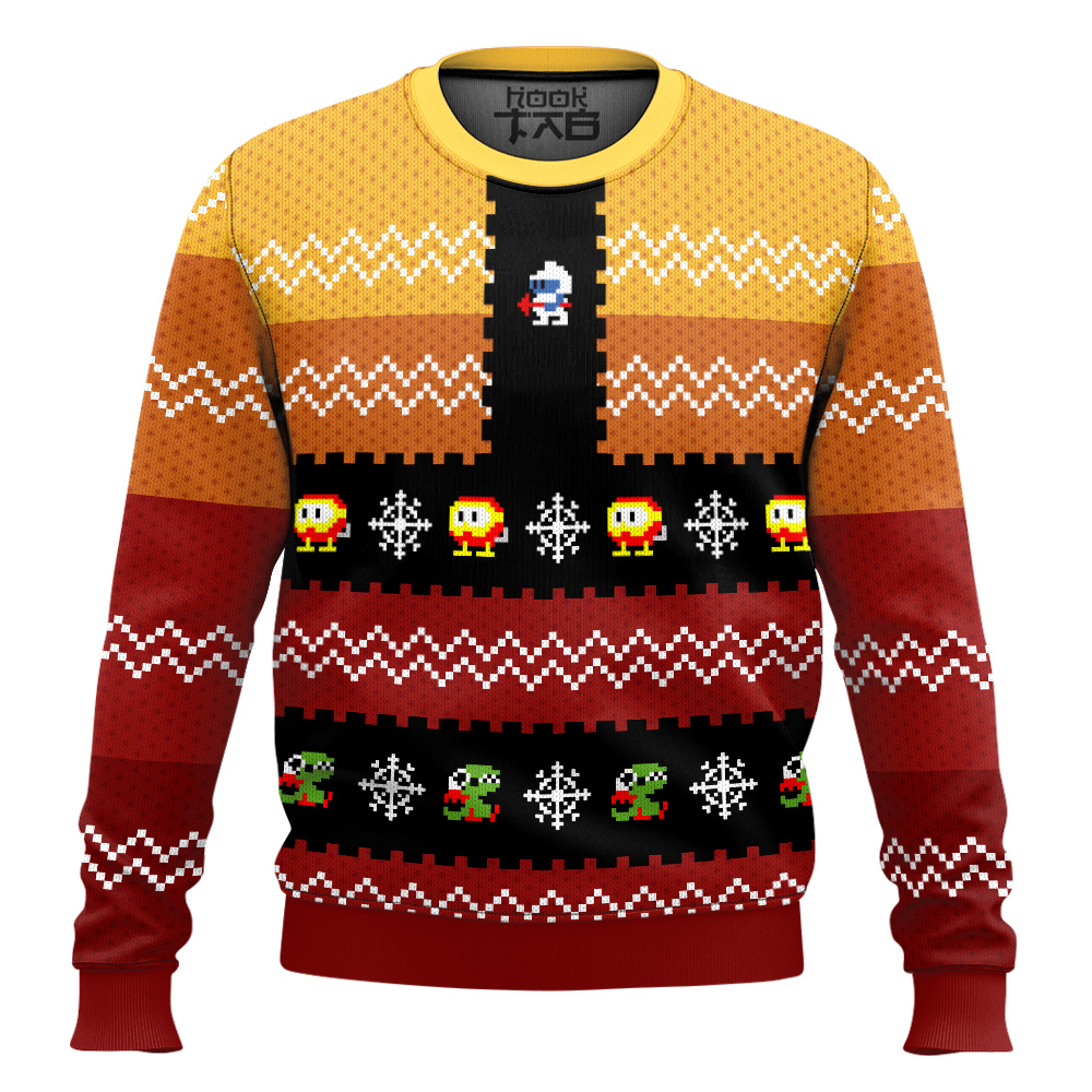 Hooktab Namco Dig Dug Ugly Christmas Sweater Hooktab Namco Dig Dug Ugly Christmas Sweater