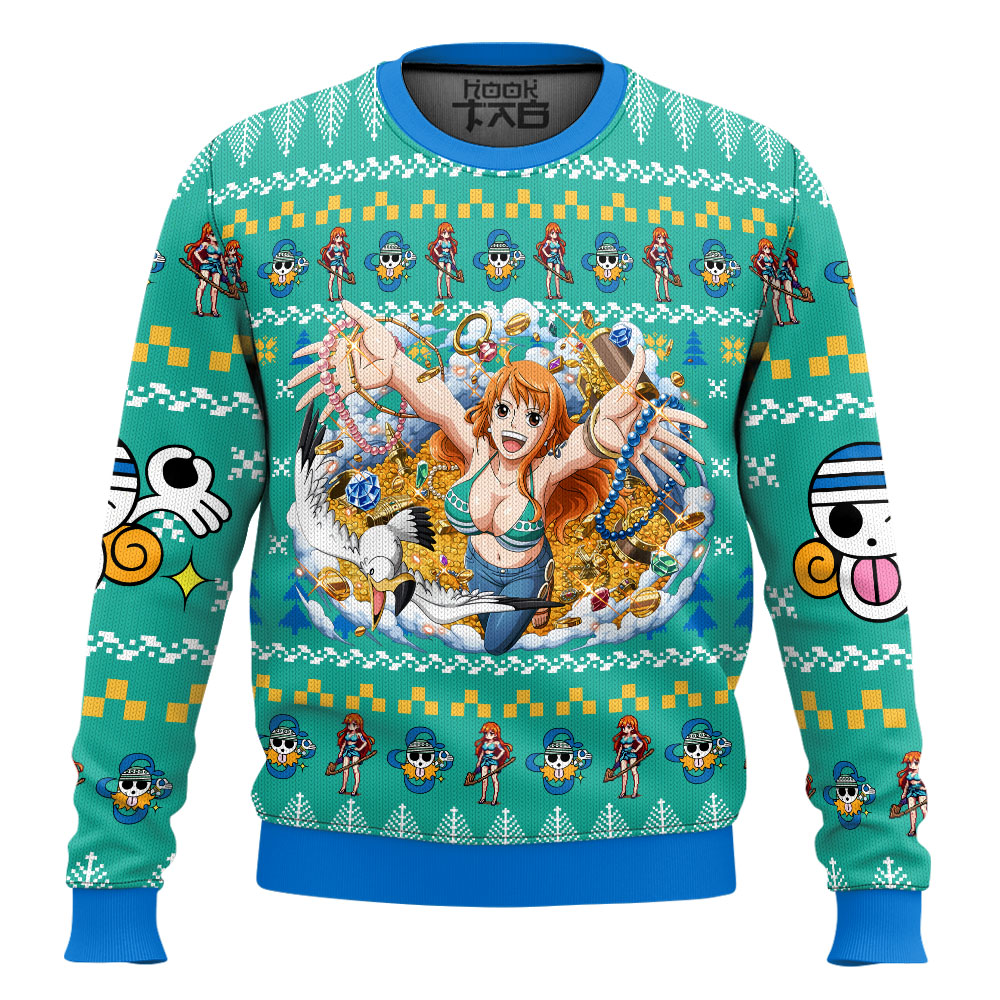 Hooktab Nami One Piece Ugly Christmas Sweater Hooktab Nami One Piece Ugly Christmas Sweater