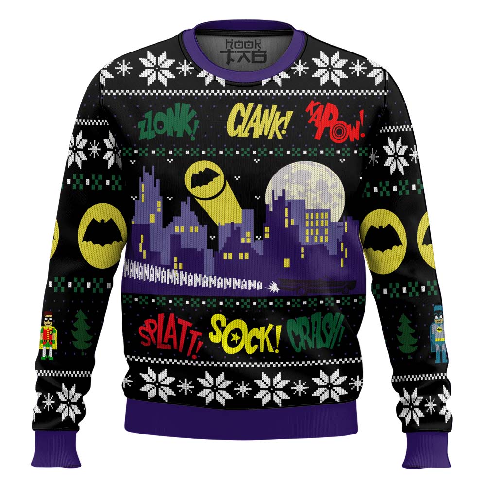 Hooktab Nananana Christmas Batman Ugly Christmas Sweater Hooktab Nananana Christmas Batman Ugly Christmas Sweater