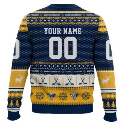 Hooktab Nashville Predators – Custom Name And Number Ugly Sweater