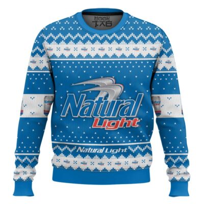 Natural Light Lager Beer Ugly Christmas Sweater
