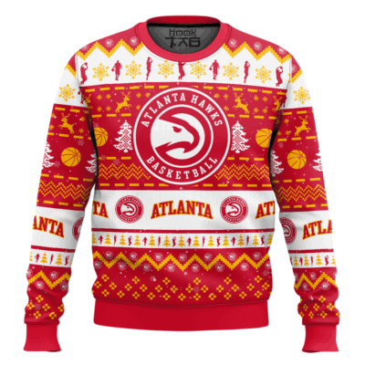 NBA Atlanta Hawks Custom Name And Number Ugly Christmas Sweater