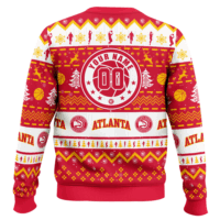 Hooktab NBA Atlanta Hawks Custom Name And Number Ugly Christmas Sweater