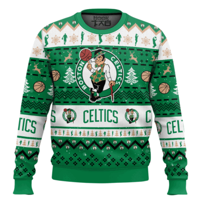 NBA Boston Celtics Custom Name And Number Ugly Christmas Sweater