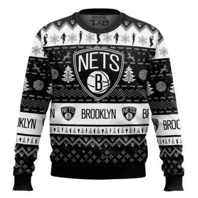 NBA Brooklyn Nets Custom Name And Number Ugly Christmas Sweater