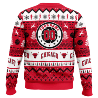 Hooktab NBA Chicago Bulls Custom Name And Number Ugly Christmas Sweater