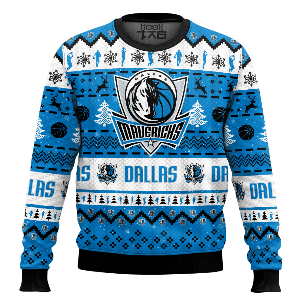 Hooktab NBA Dallas Mavericks Custom Name And Number Ugly Christmas Sweater Hooktab NBA Dallas Mavericks Custom Name And Number Ugly Christmas Sweater
